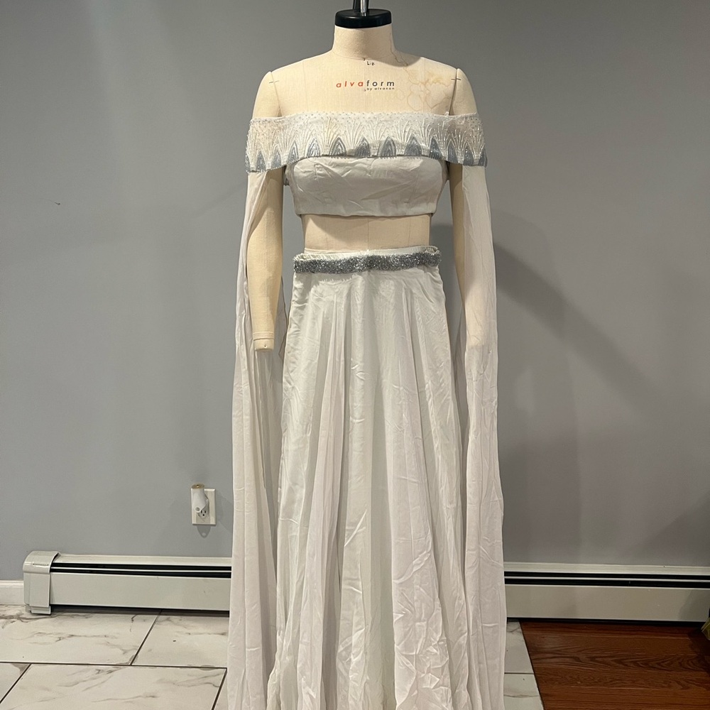 Elegant White and Silver Lehenga